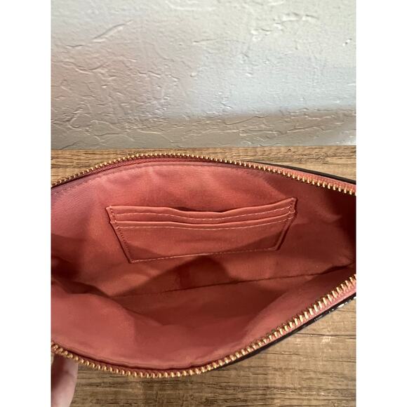 Coach Sunset Mountains Leather Wristlet Clutch – Pink Multicolor - Picture 8 of 8